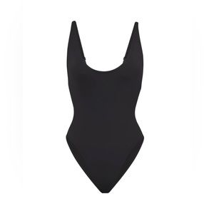 SKIMS Scoop Neck Black One Piece Swimsuit